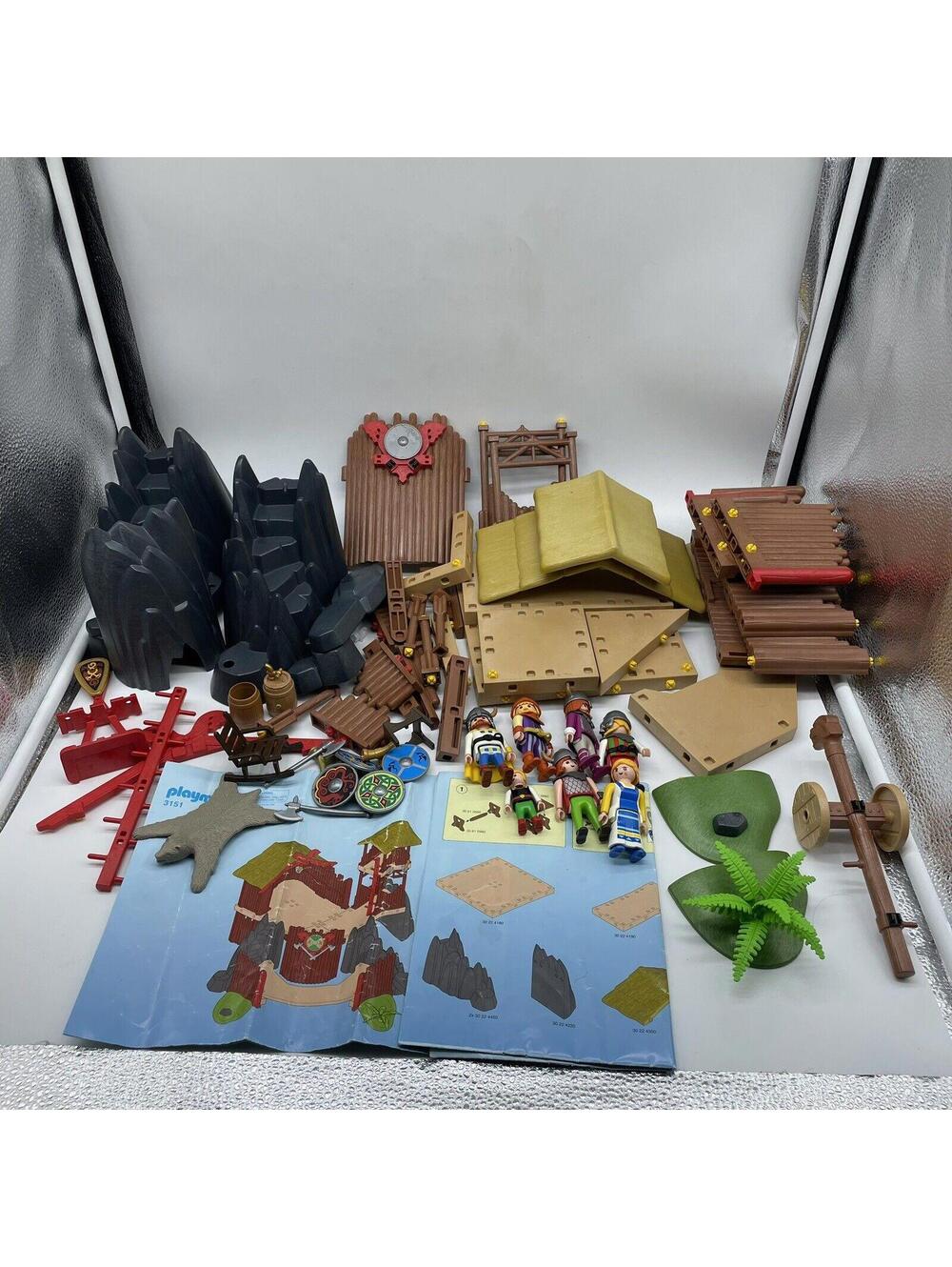 RARE Playmobil 3151 Viking Fort Fortress Longhouse Wikinger INCOMPLETE